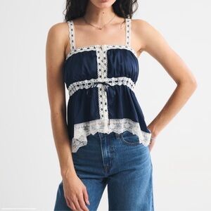 New Abercrombie lace trim button through cami